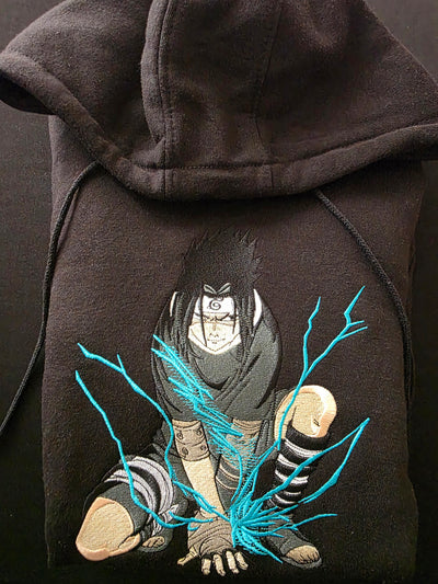 Sasuke Chidori Embroidered Hoodie