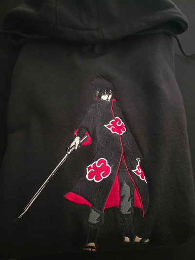 Sasuke Akatsuki Embroidered Hoodie