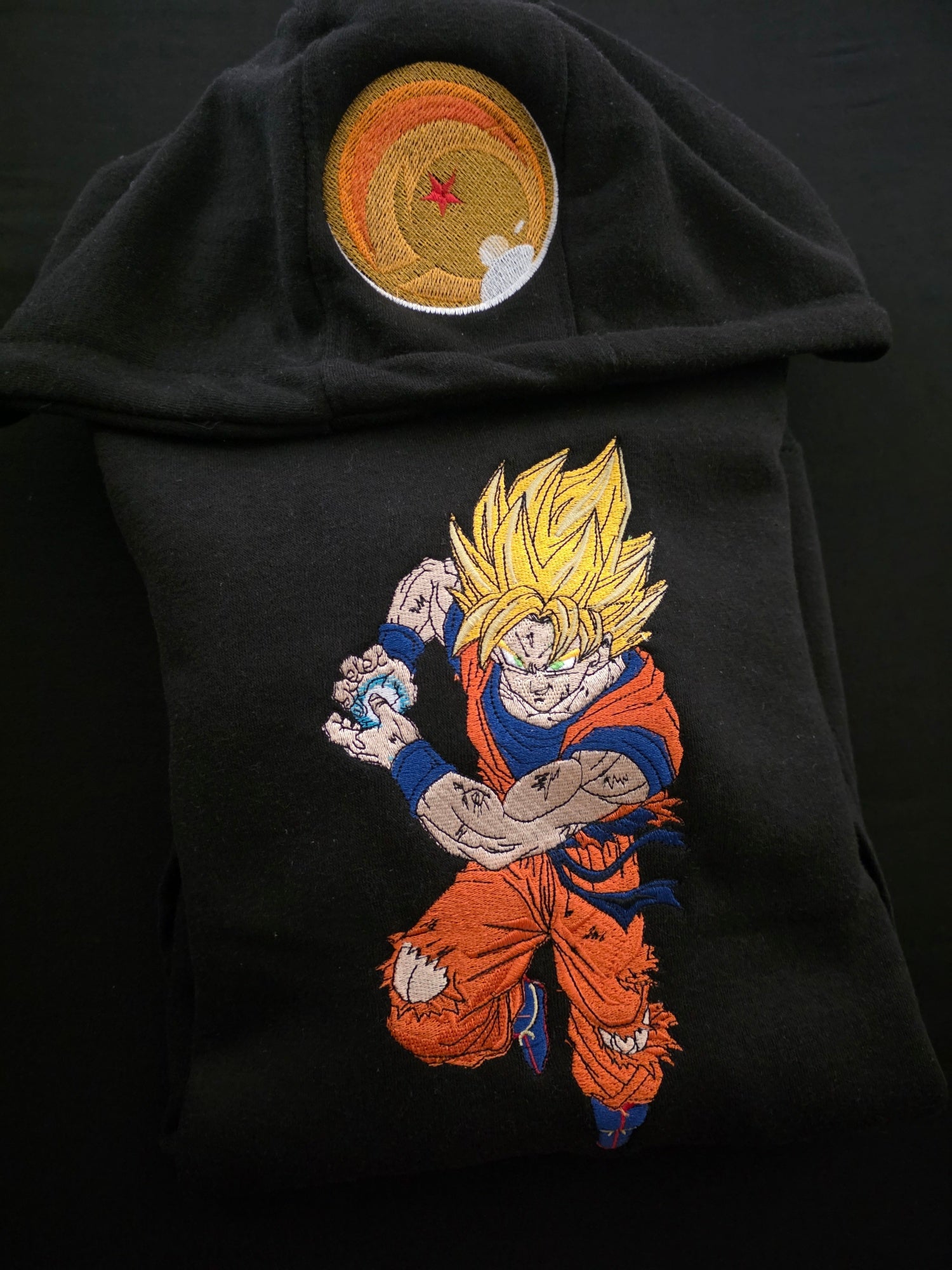 Goku & Seven Dragonballs Embroidered Hoodie