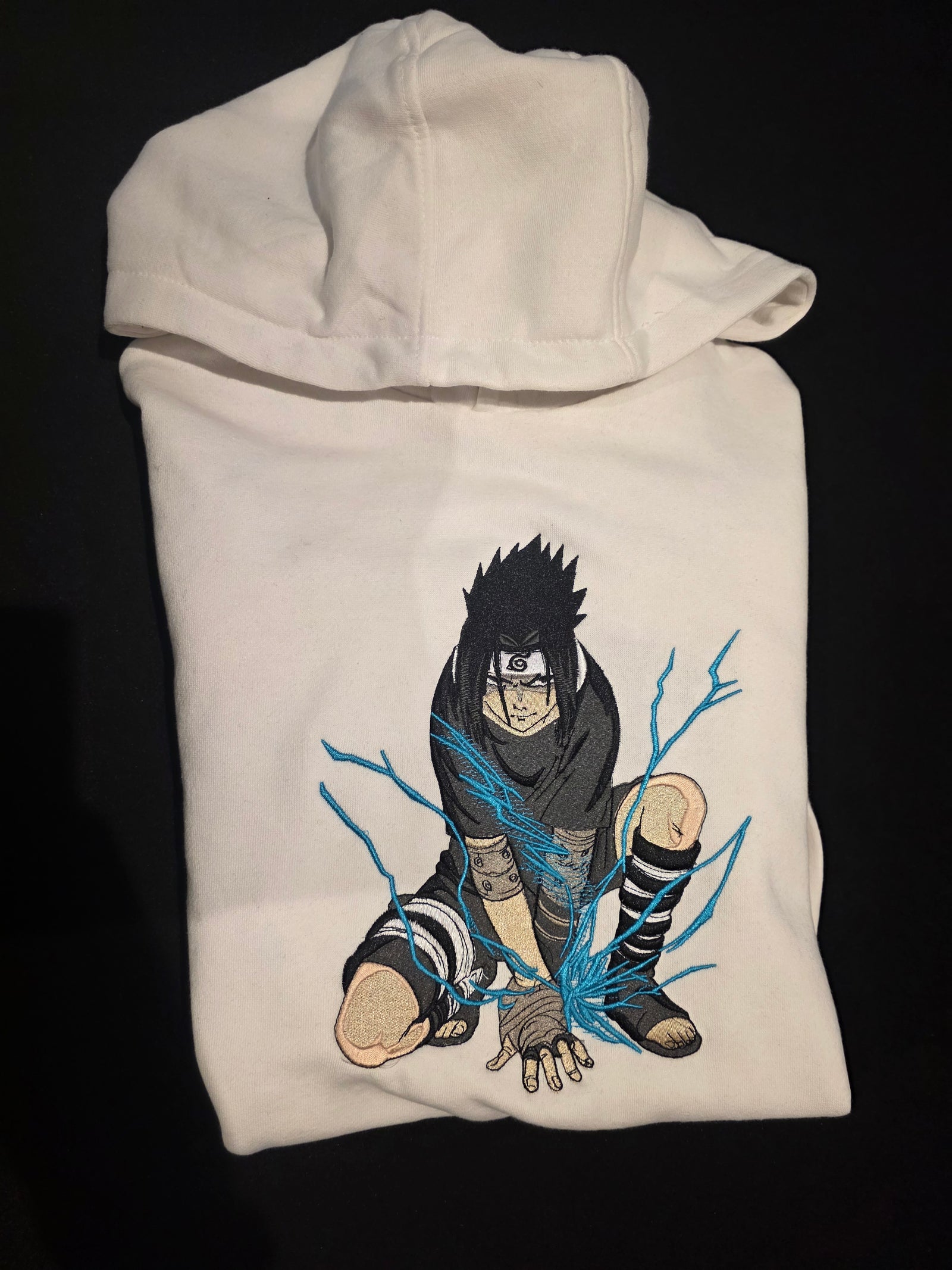 Sasuke Chidori Embroidered Hoodie