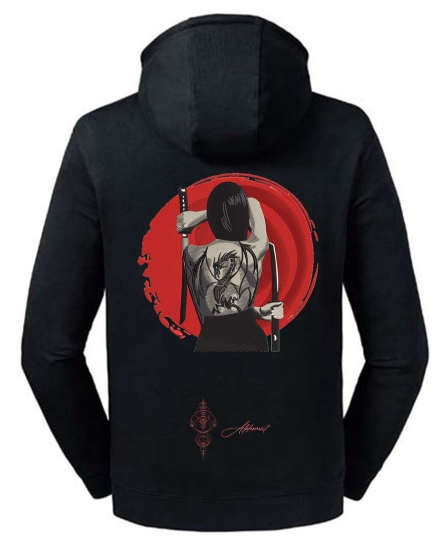Japanese Warrior Hoodie ( Back Print) - AlkhemistVision