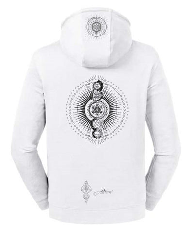 Merkaba Light body hoodie ULTIMATE EDITION (White) - AlkhemistVision