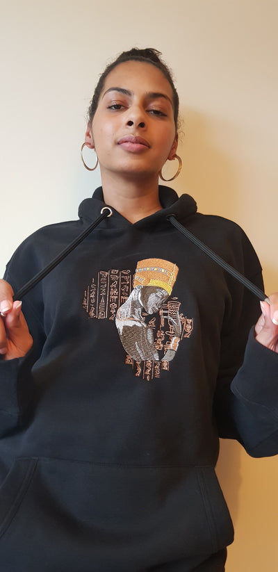 Nefertiti Embroidered Hoodie Rose Gold Edition - AlkhemistVision