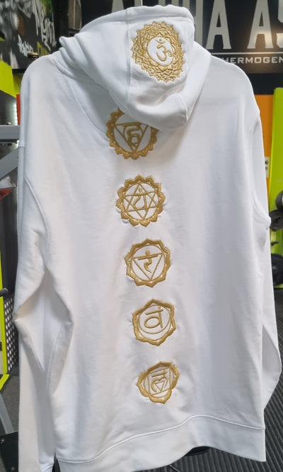 Embrroidered Chakra Hoodie (White and gold Edition) - AlkhemistVision