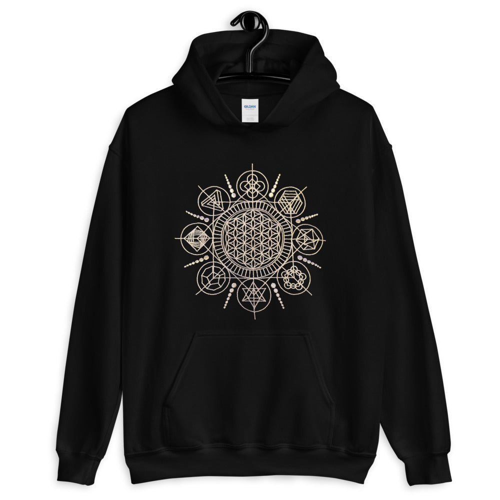 Embroidered Flower of Life Sacred Geometric Hoodie - AlkhemistVision